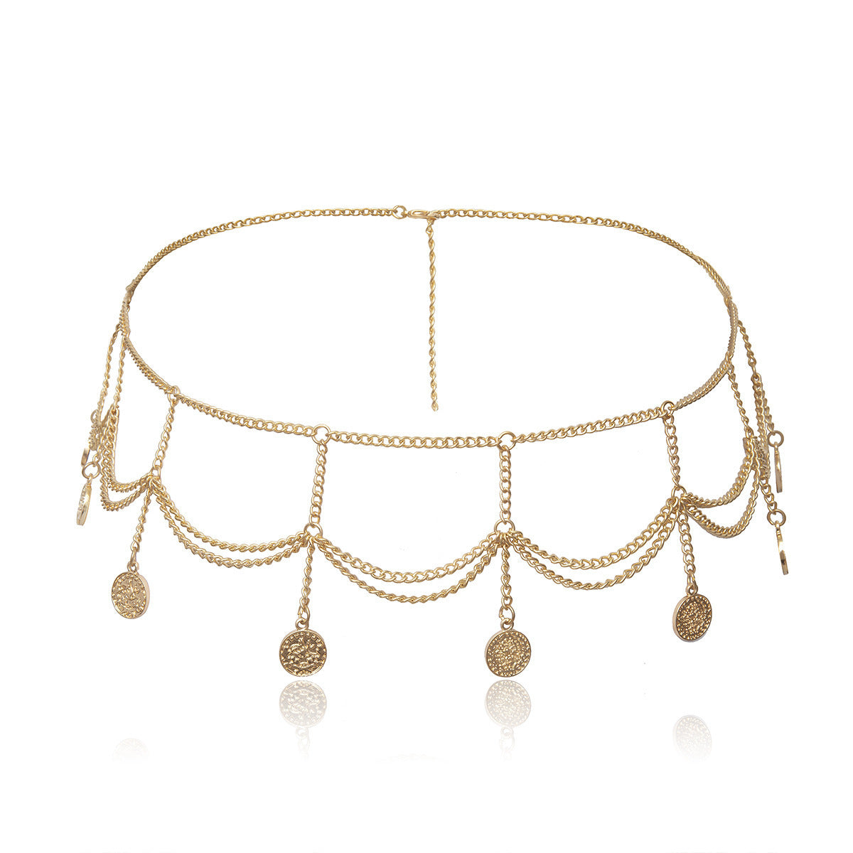 Personality Multi-layer Embossed Coin Tassel Waist Chain Limorista