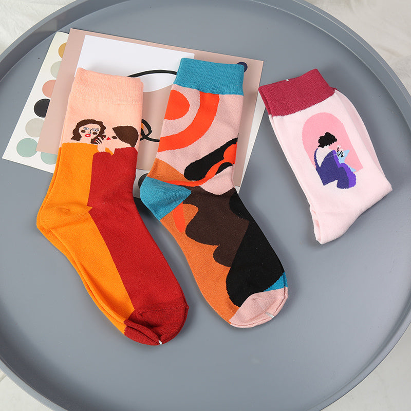 Niche Pure Cotton Pile Socks Street Color Matching Socks Limorista