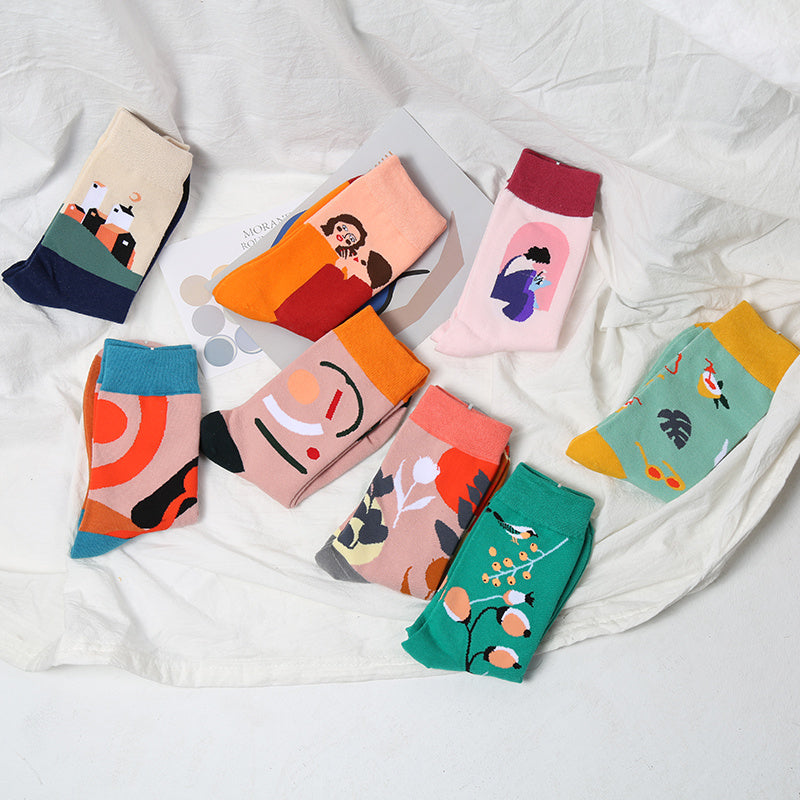 Niche Pure Cotton Pile Socks Street Color Matching Socks Limorista