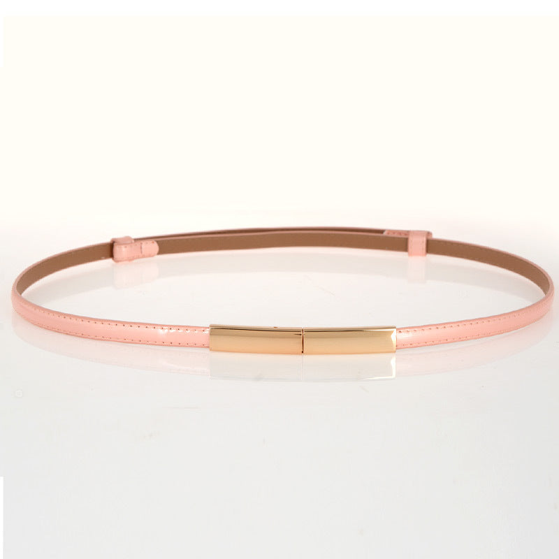 Ladies Simple And Versatile Leather Fashion Thin Belt Limorista