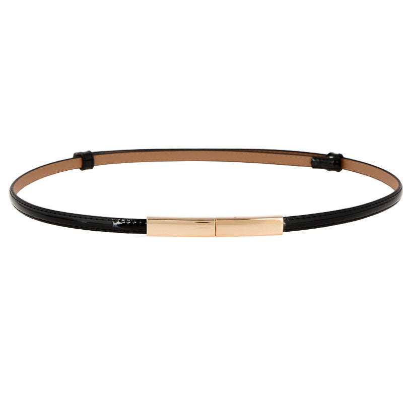 Ladies Simple And Versatile Leather Fashion Thin Belt Limorista