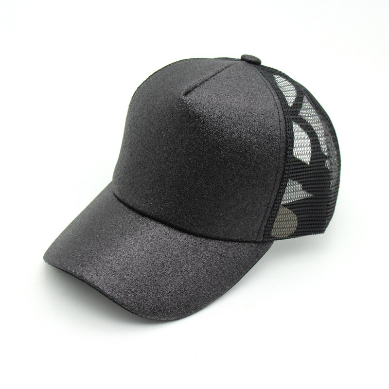 Ponytail Baseball Cap Korean Solid Color Sequins Limorista