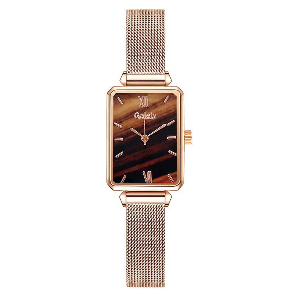 Alloy Mesh Belt Small Green Watch Korean Fashion Ladies Square Head Quartz Watch Limorista