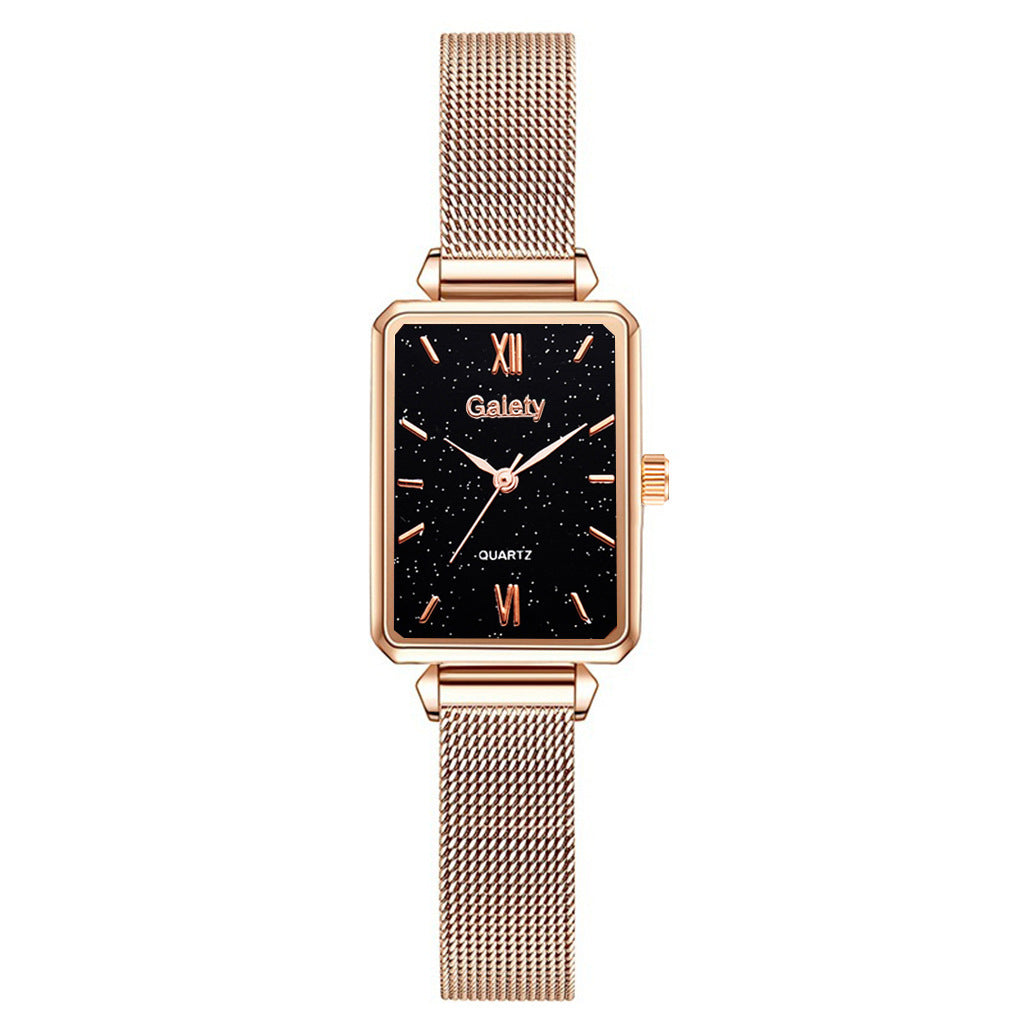 Alloy Mesh Belt Small Green Watch Korean Fashion Ladies Square Head Quartz Watch Limorista