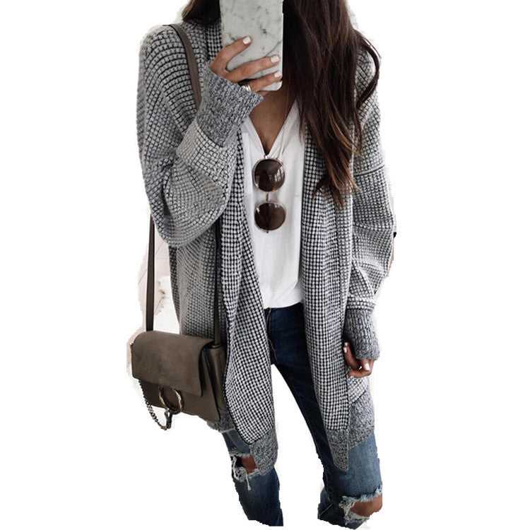 Ladies Fashion Plaid Woolen Cardigan Jacket Limorista