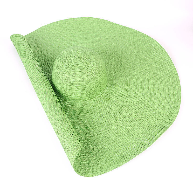 25CM Wide Brim Oversized Beach Hats For Women Large Straw Hat UV Protection Limorista