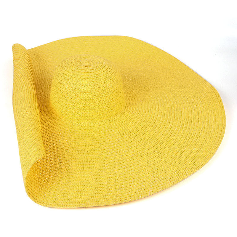 25CM Wide Brim Oversized Beach Hats For Women Large Straw Hat UV Protection Limorista