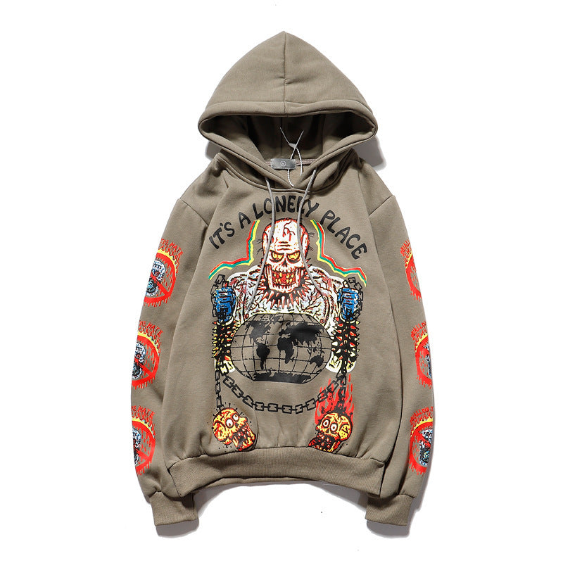 Graffiti alphabet print hoodie sweatshirt Limorista