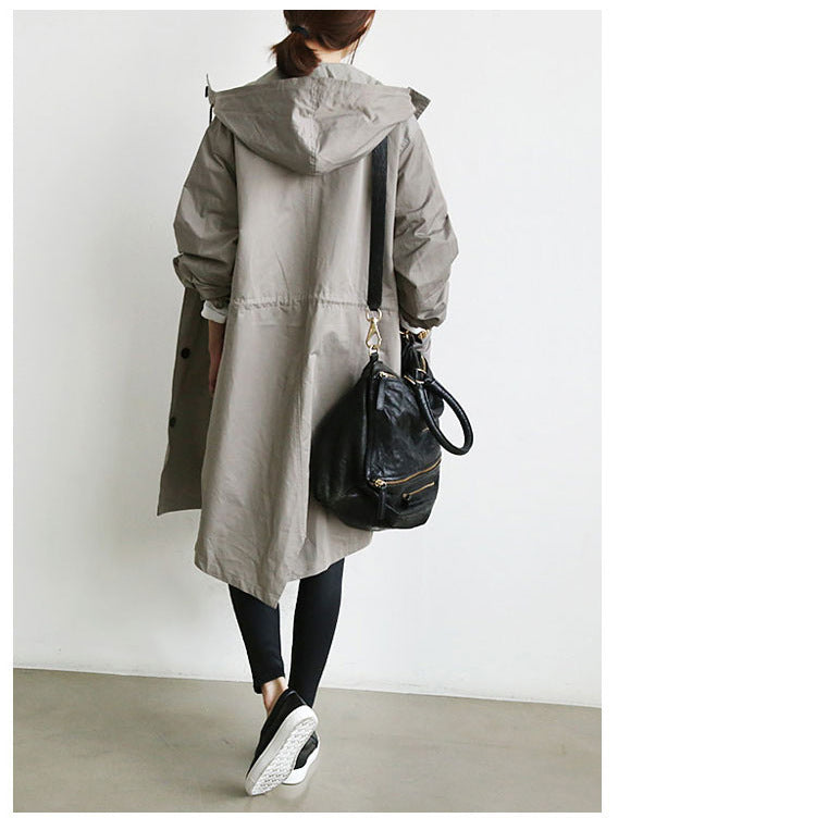 Women Windbreaker Jacket Casual Loose Button Pockets Hooded Quick Dry Windproof Waterproof Clothes For Outdoor Hiking Camping Limorista