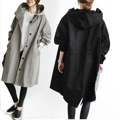 Women Windbreaker Jacket Casual Loose Button Pockets Hooded Quick Dry Windproof Waterproof Clothes For Outdoor Hiking Camping Limorista