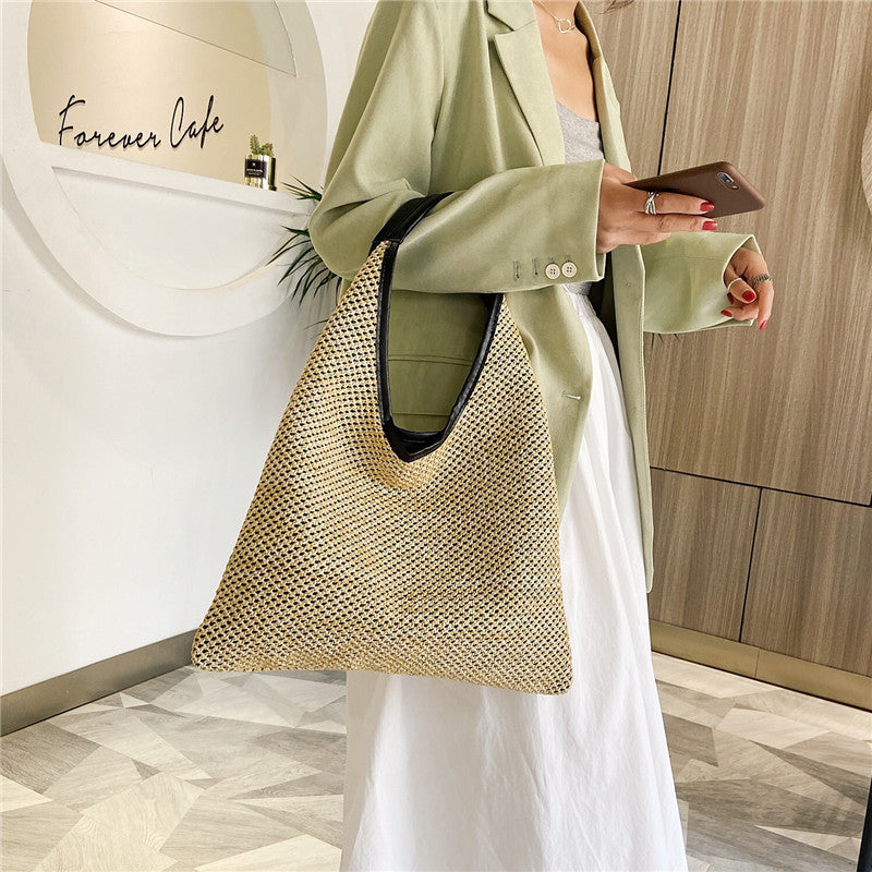 Fashion Rattan Women Shoulder Bags Wikcer Woven Female Handbags Large Capacity Summer Beach Straw Bags Casual Totes Limorista