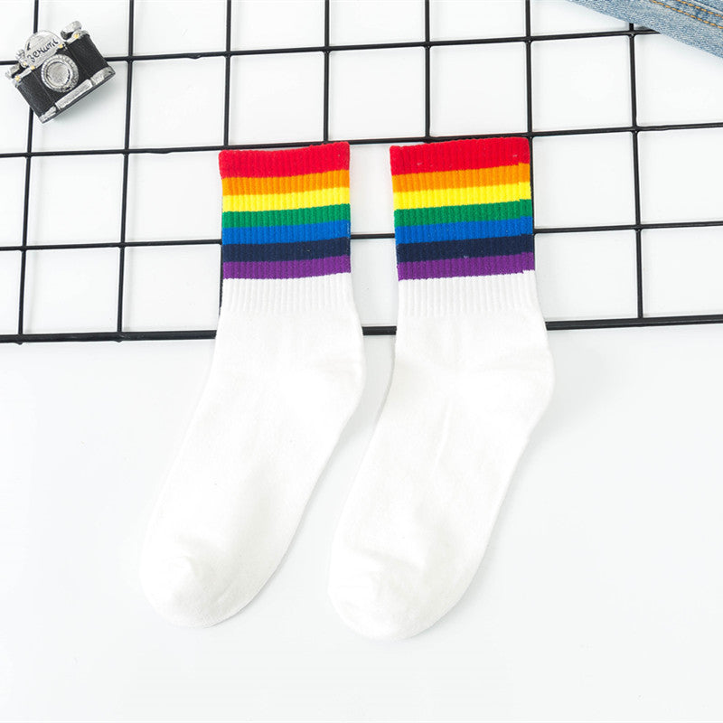 Cotton Wild Striped Men And Women Couple Sports Socks Limorista