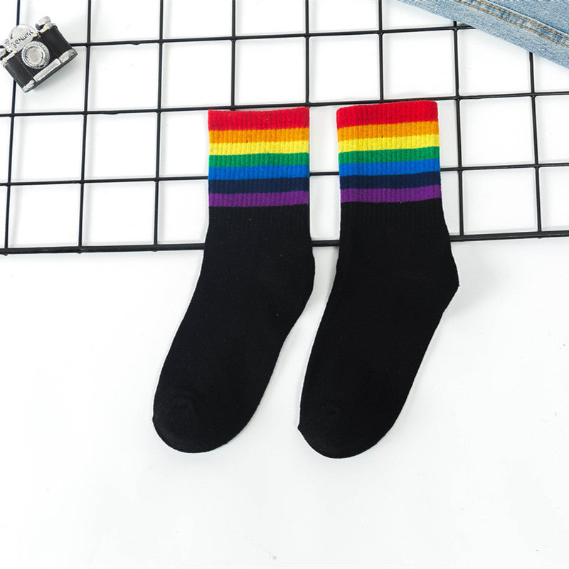 Cotton Wild Striped Men And Women Couple Sports Socks Limorista