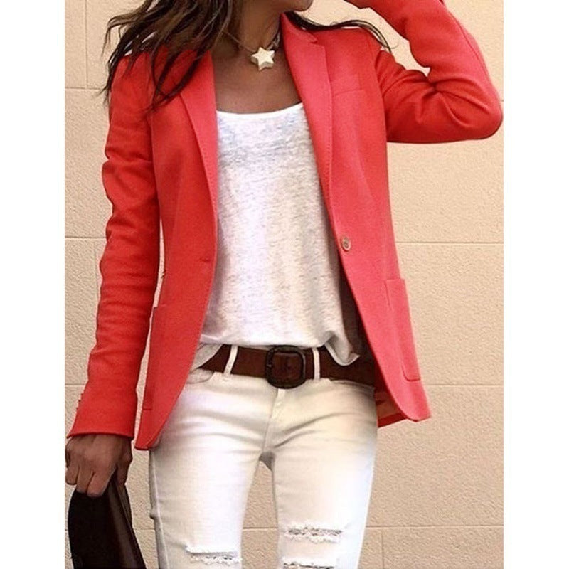 SHUJIN Fahion Langarm Candy Farben Dunne Buro Blazer Mujer Herbst Beilaufige Dunne Blazer Frauen Anzug Jacken Rosa Mantel Limorista