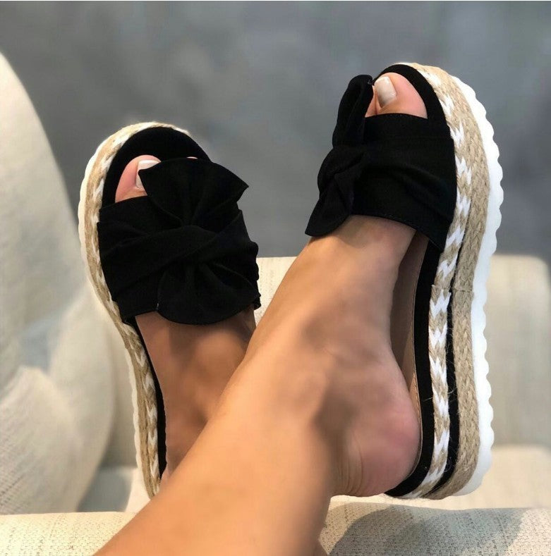 Platform Wedge Heel Ladies Bow Sandals Limorista