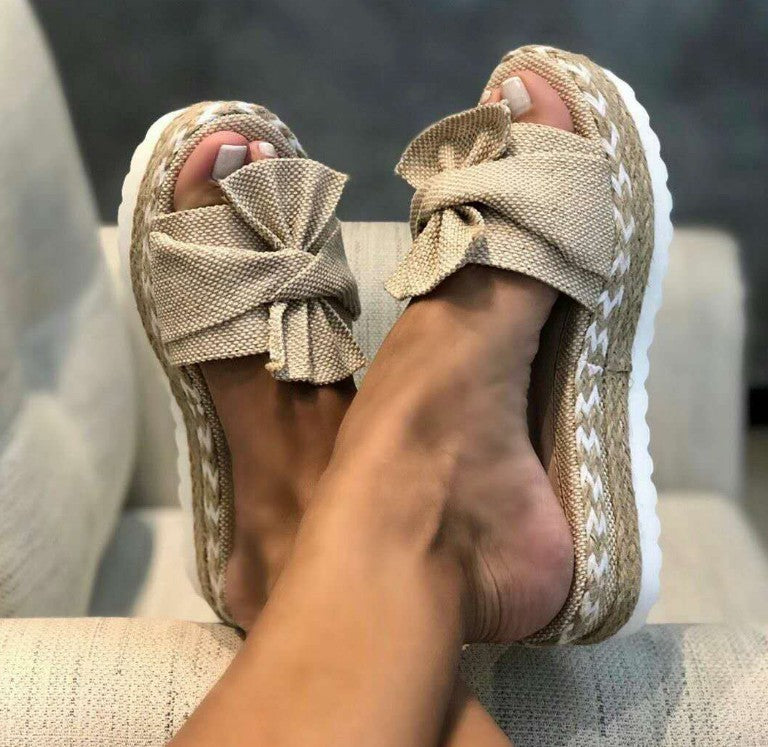 Platform Wedge Heel Ladies Bow Sandals Limorista