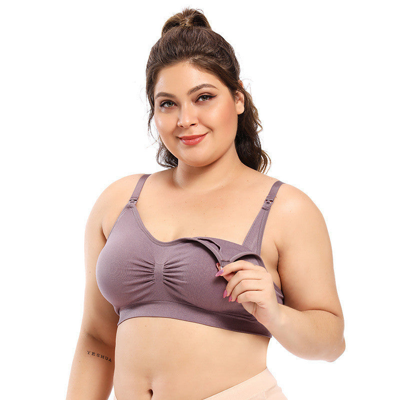 Anti-glare Gathers Front Buckle Breastfeeding Bra Limorista