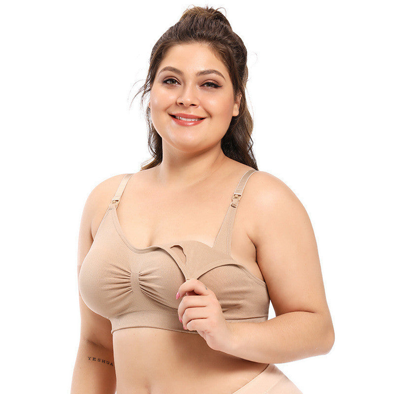Anti-glare Gathers Front Buckle Breastfeeding Bra Limorista