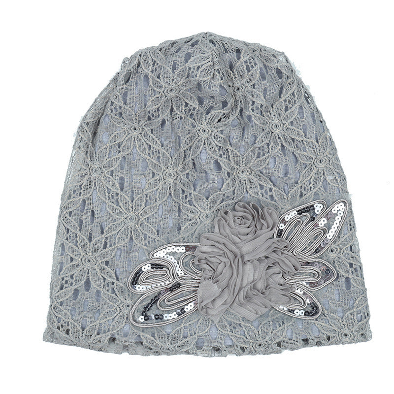 Ladies Double-layer Hollow Lace Confinement Hat Limorista