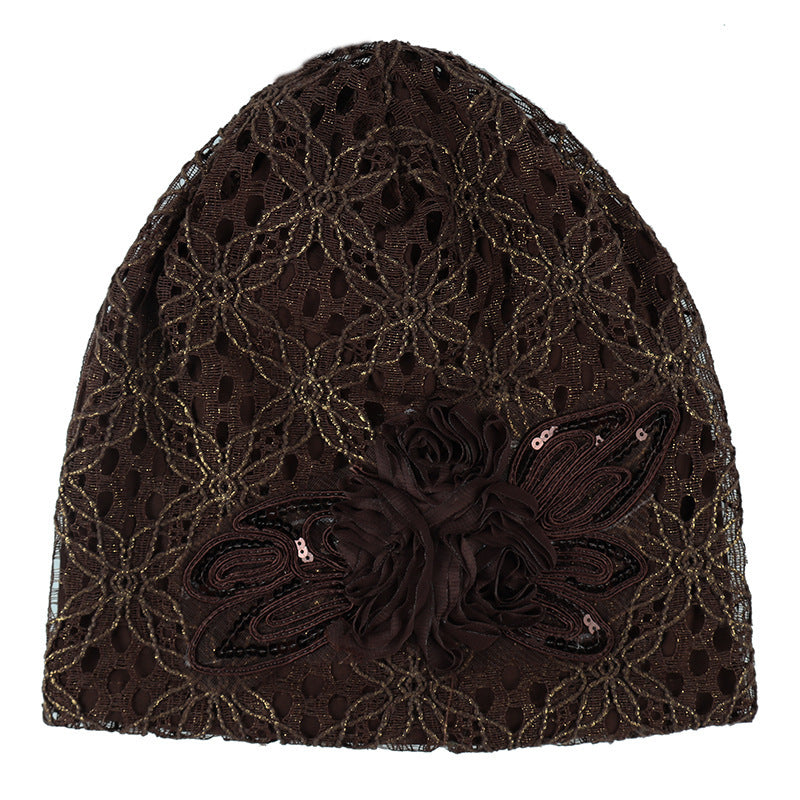 Ladies Double-layer Hollow Lace Confinement Hat Limorista