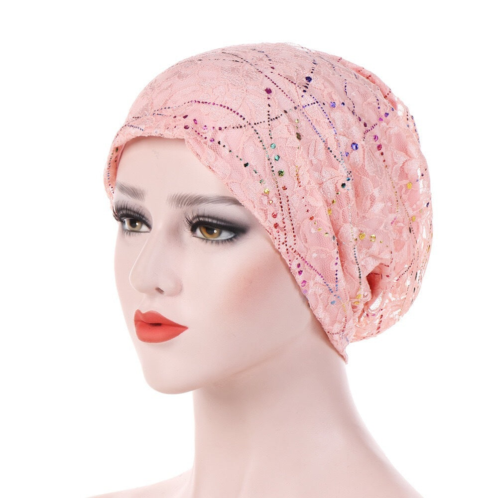 Thin Lace Breathable Baotou Hat Female Spring And Autumn Colorful Epoxy Casual Baotou Hat Limorista