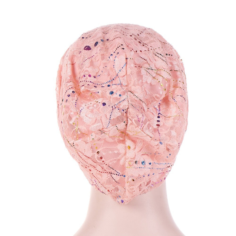 Thin Lace Breathable Baotou Hat Female Spring And Autumn Colorful Epoxy Casual Baotou Hat Limorista