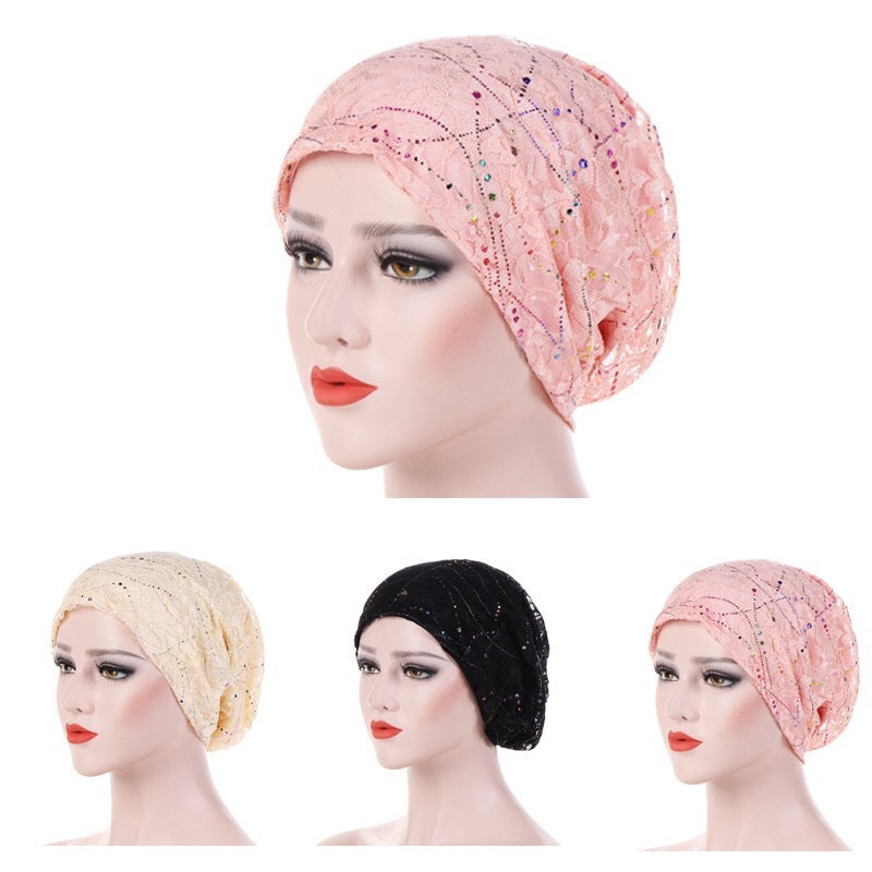 Thin Lace Breathable Baotou Hat Female Spring And Autumn Colorful Epoxy Casual Baotou Hat Limorista