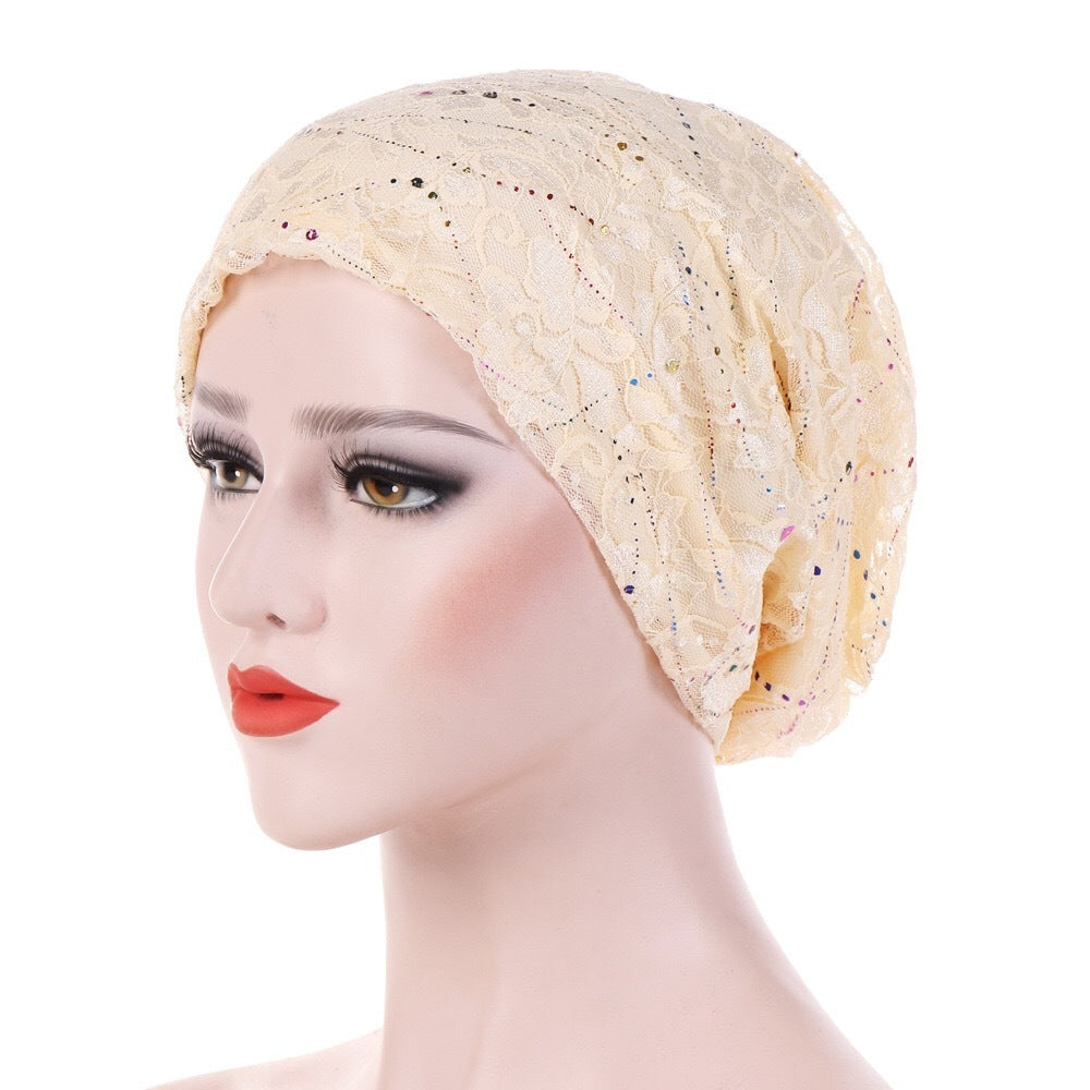Thin Lace Breathable Baotou Hat Female Spring And Autumn Colorful Epoxy Casual Baotou Hat Limorista