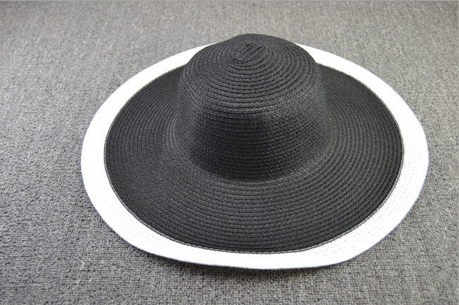 25CM Wide Brim Oversized Beach Hats For Women Large Straw Hat UV Protection Limorista