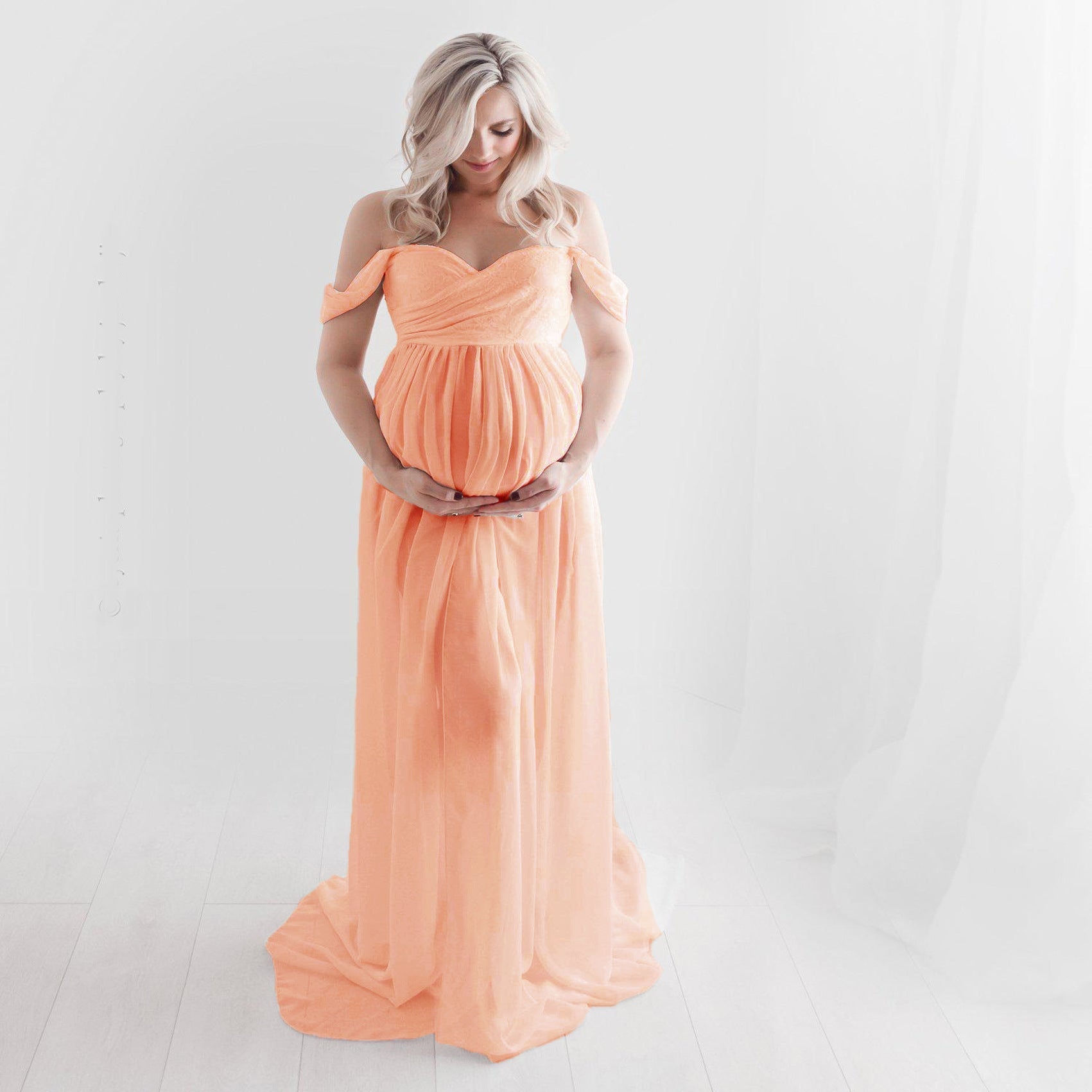 Maternity Photo Dress Front Mopping Foor Long Skirt Dress Limorista