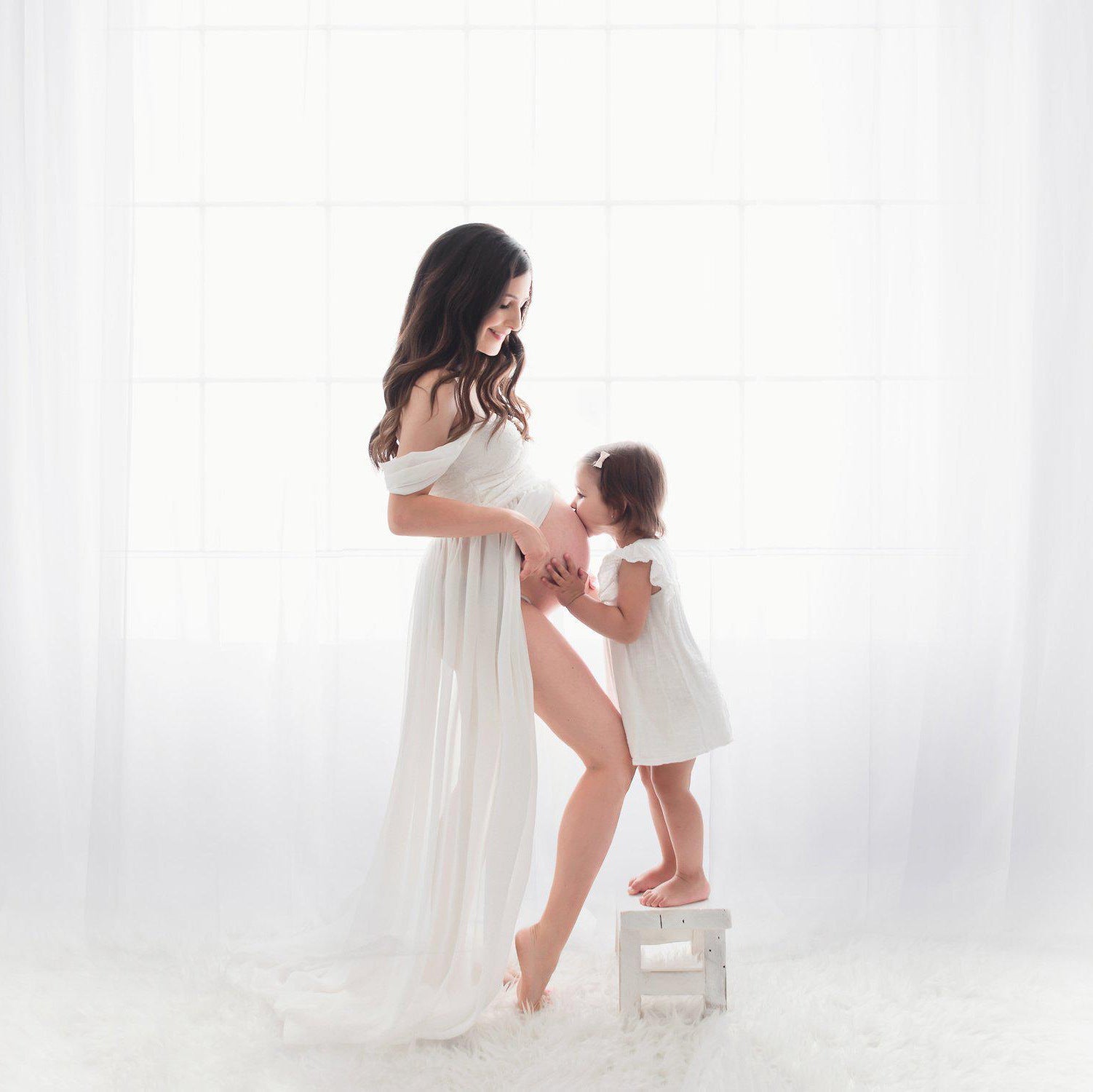 Maternity Photo Dress Front Mopping Foor Long Skirt Dress Limorista