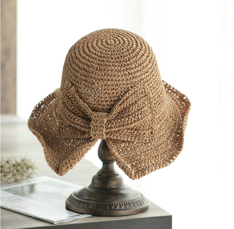 New Wholesale Ladies Summer Sun Visor Round Face French Big Brim Straw Hat Outdoor Sun Hat Fisherman Hat Female Limorista