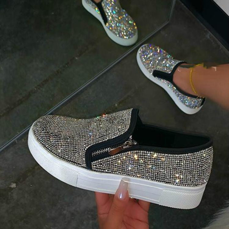 Large Size Rhinestone Flat Casual Single Shoes One Pedal Lazy Shoes Limorista