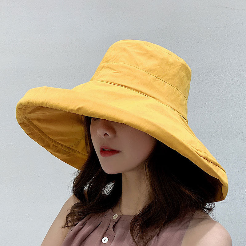 Net Red Fisherman Hat Ins Hat Female Japanese Wild Summer Korean Version Of The Tide Double-Sided Sun Hat Travel Cover Face Sun Hat Limorista