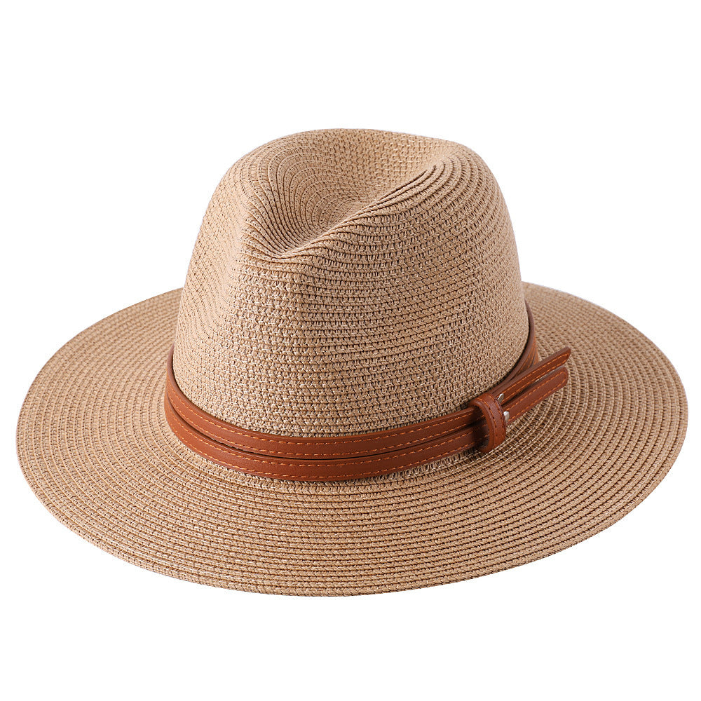 Soft Shaped Straw Hat Women Men Wide Brim Sun UV Protection Fedora Hat Limorista