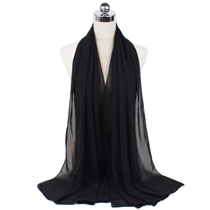 70x180cmMonochrome Pearl Chiffon Hijab Scarf Limorista