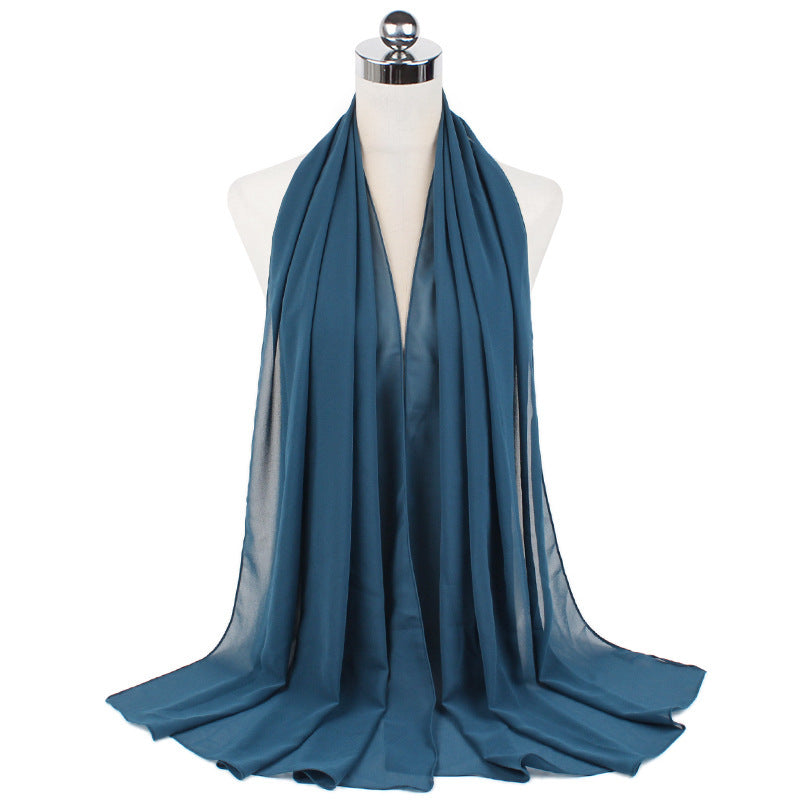 70x180cmMonochrome Pearl Chiffon Hijab Scarf Limorista