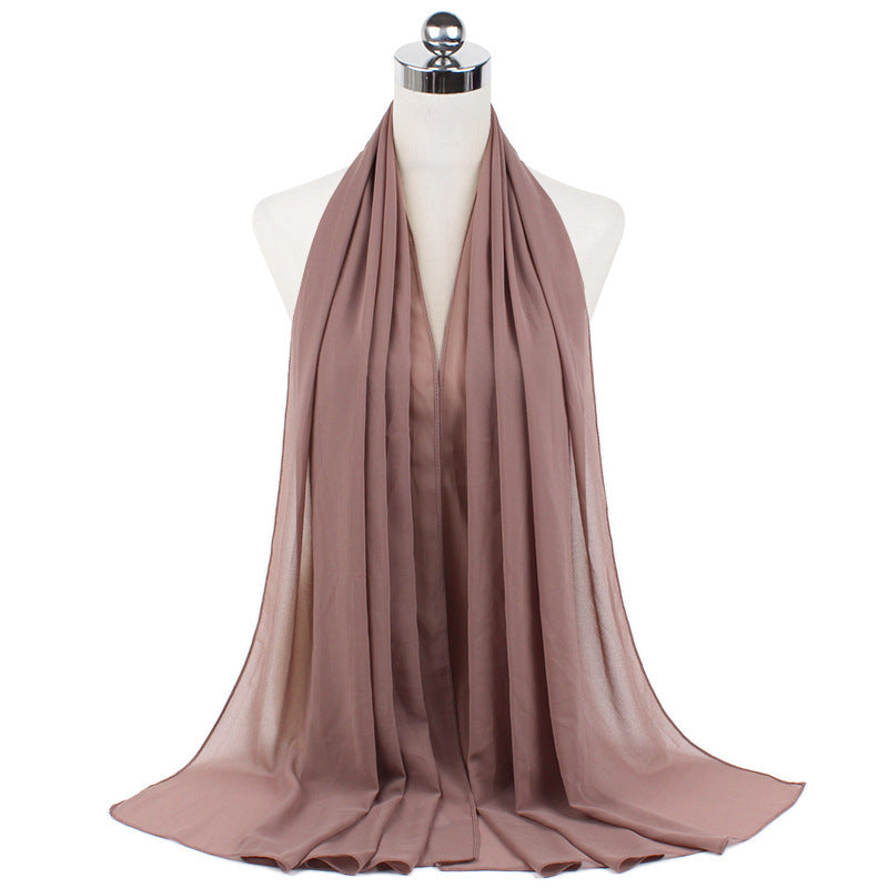 70x180cmMonochrome Pearl Chiffon Hijab Scarf Limorista