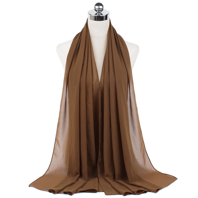 70x180cmMonochrome Pearl Chiffon Hijab Scarf Limorista