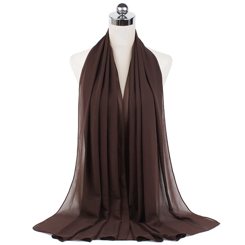 70x180cmMonochrome Pearl Chiffon Hijab Scarf Limorista