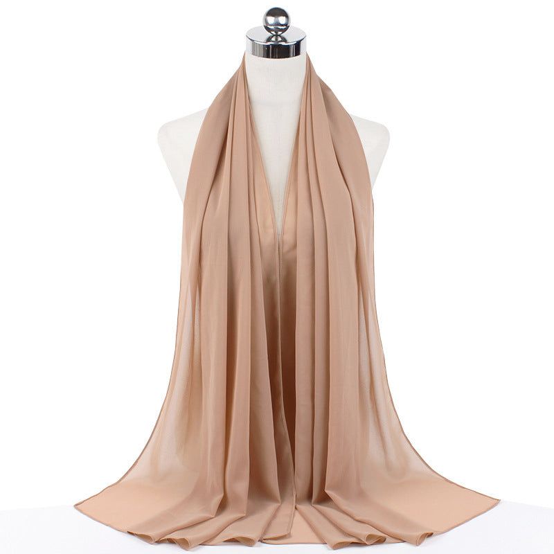 70x180cmMonochrome Pearl Chiffon Hijab Scarf Limorista