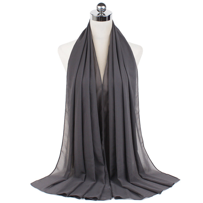 70x180cmMonochrome Pearl Chiffon Hijab Scarf Limorista