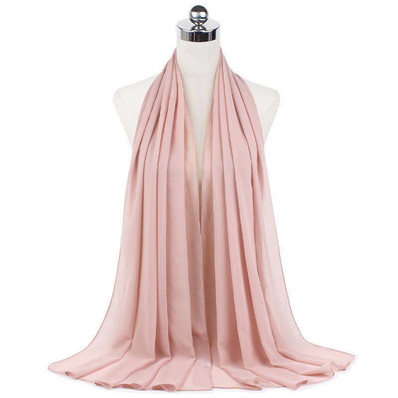 70x180cmMonochrome Pearl Chiffon Hijab Scarf Limorista