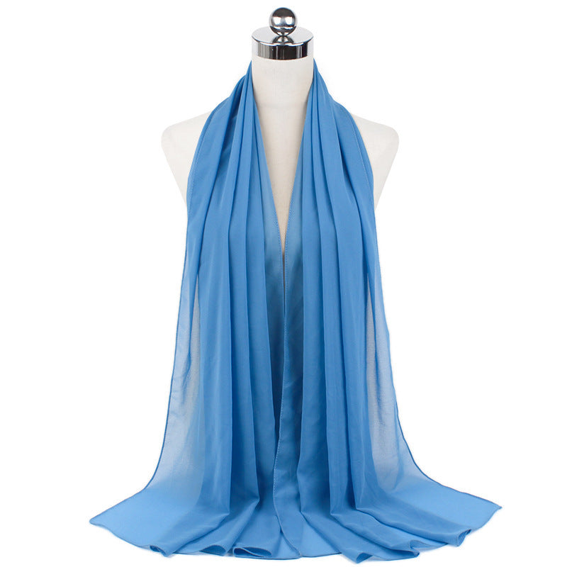 70x180cmMonochrome Pearl Chiffon Hijab Scarf Limorista