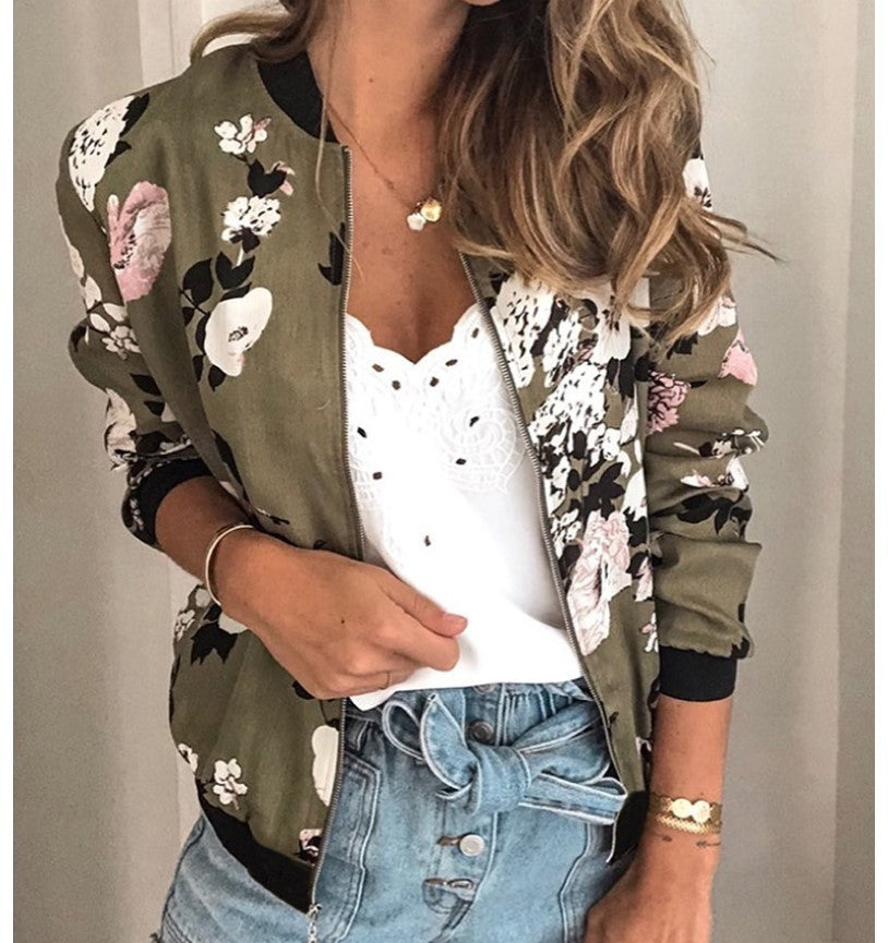 Print short baseball uniform jacket Limorista