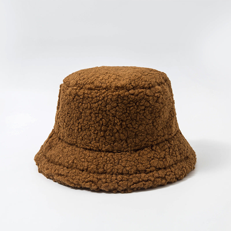 Hat Female Winter Korean Version Of The Tide Wild Japanese Net Red Lamb Hat Fisherman Hat Autumn And Winter Warm Plush Basin Hat Limorista