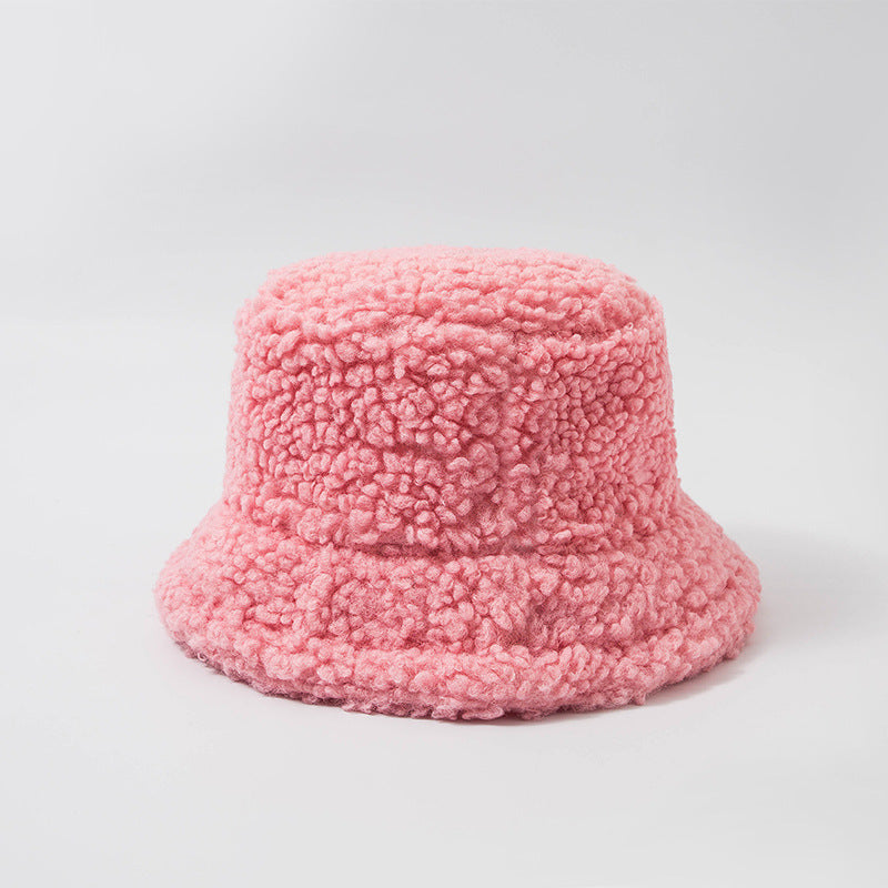 Hat Female Winter Korean Version Of The Tide Wild Japanese Net Red Lamb Hat Fisherman Hat Autumn And Winter Warm Plush Basin Hat Limorista