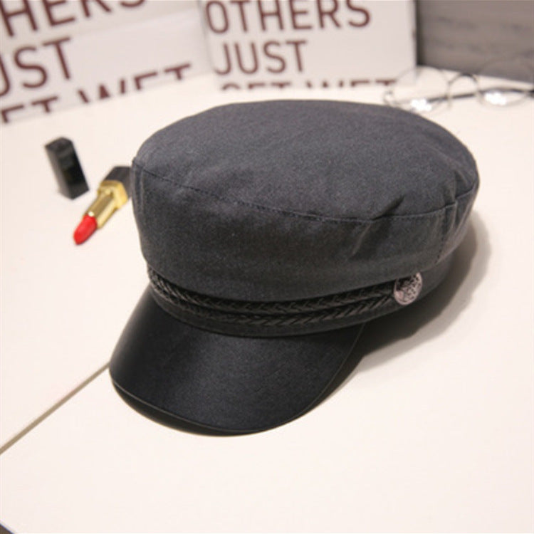 Korean Version Of Woolen Beret Retro Flat Navy Hat Cap Limorista