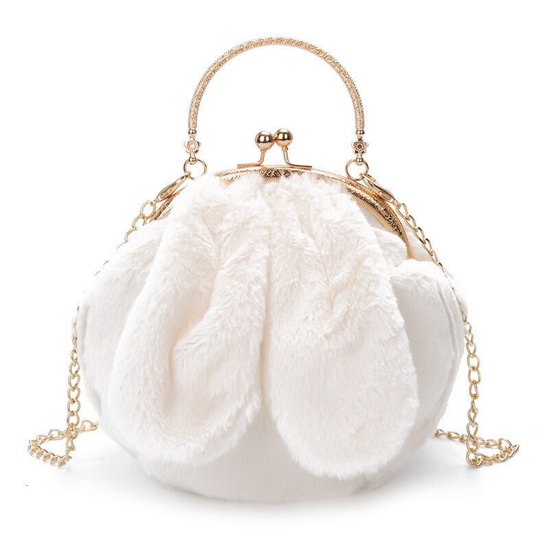 Plush Bag Faux Fur Rabbit Ear Clip Limorista