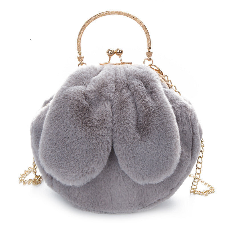 Plush Bag Faux Fur Rabbit Ear Clip Limorista